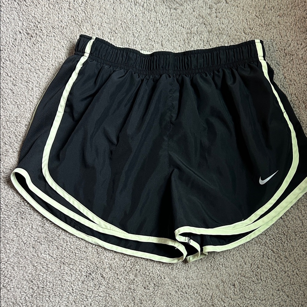 Nike Women's Black and White Athletic Shorts